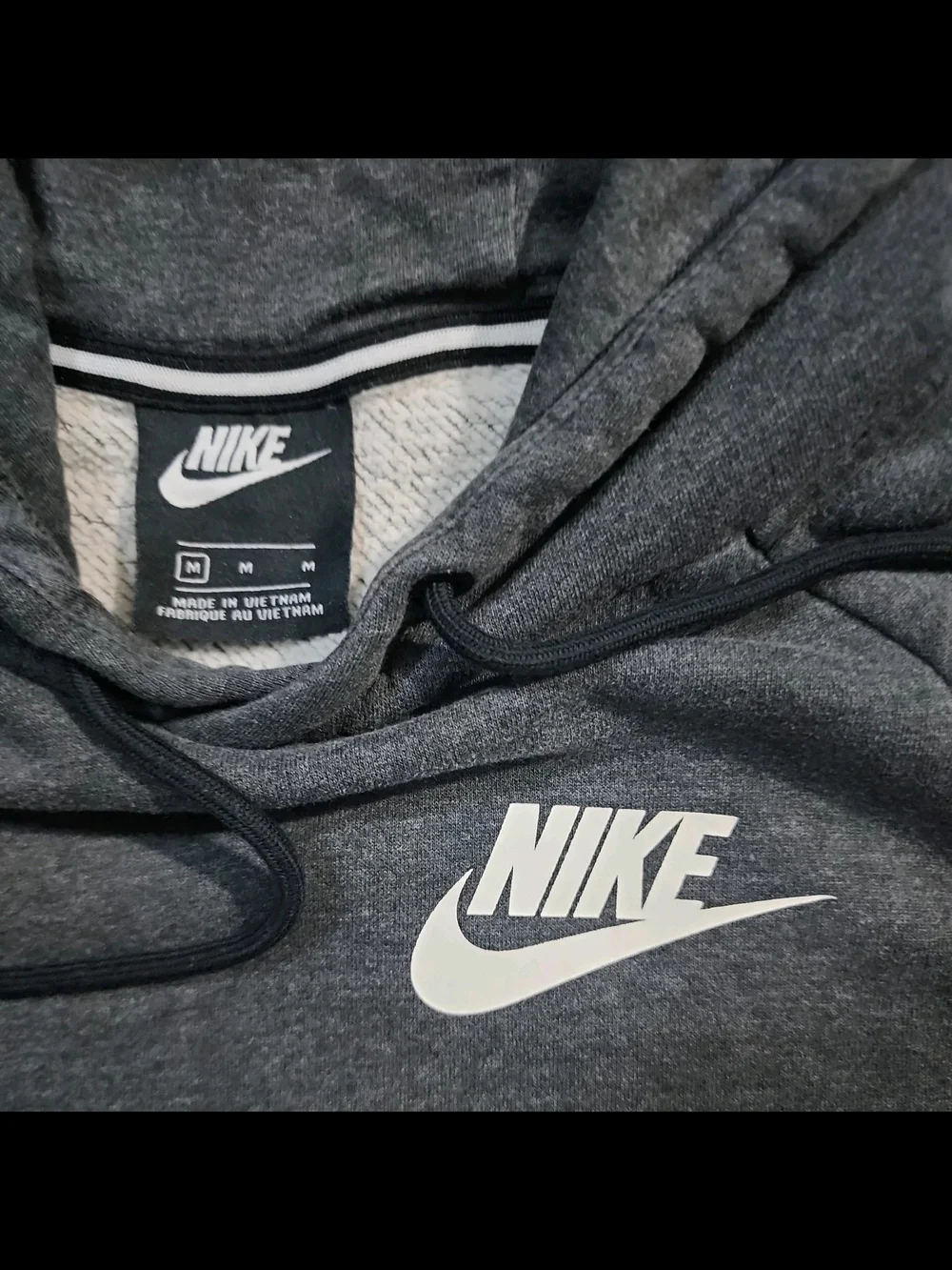 NIKE Hoodie Mens Medium Grey Hooded Sweatshirt Sportswear Gym Adult